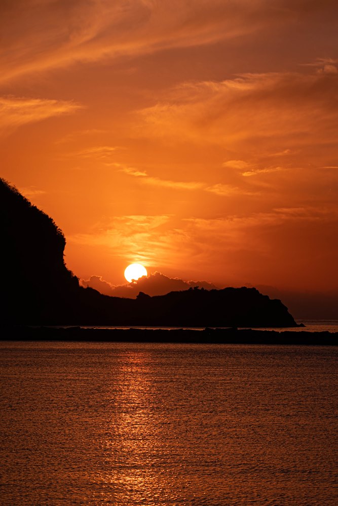 松崎海岸からの夕陽