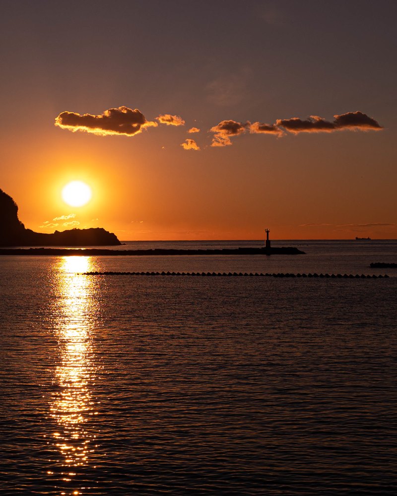 本日の夕陽-松崎海岸より-