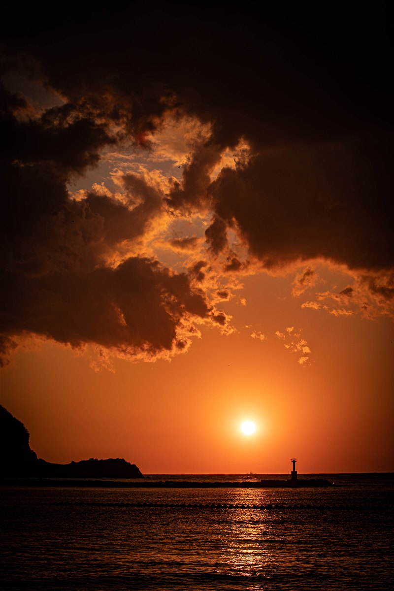 本日の夕陽　-松崎海岸より-