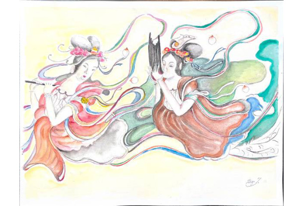 辻　繁さんの作品「長八鏝絵「弁天の図」」